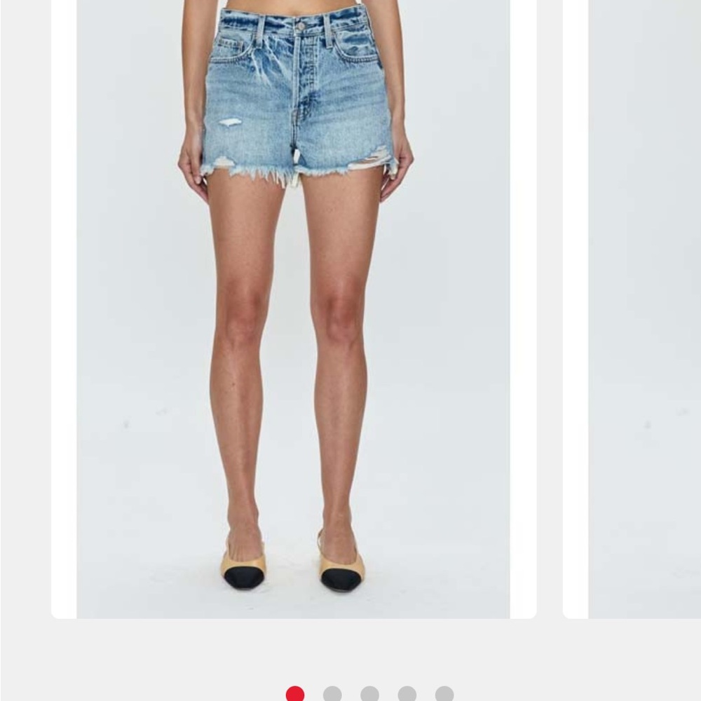 pistola Light Blue Distressed Denim Jean Shorts